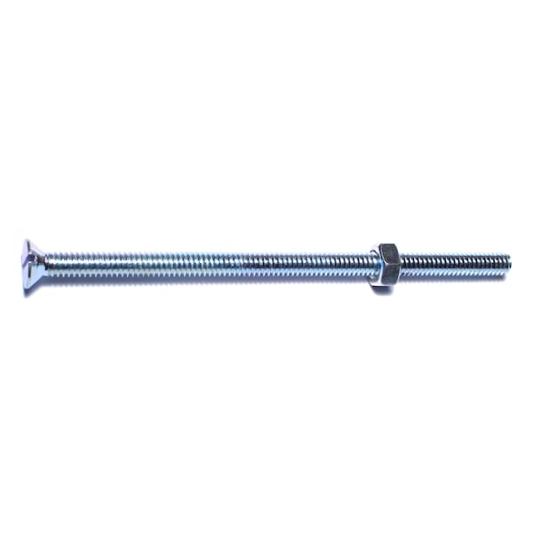 Midwest Fastener 1/4"-20 x 5 in Slotted Flat Machine Screw, Zinc Plated Steel, 8 PK 60105 - main